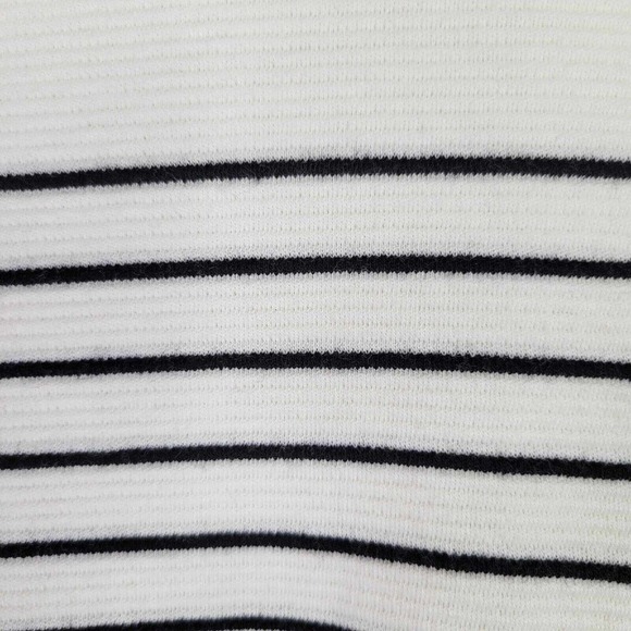 Talbots Dress Womens Size 12 Black White Stripe SS Cotton Stretch Peter Pan - Picture 4 of 7